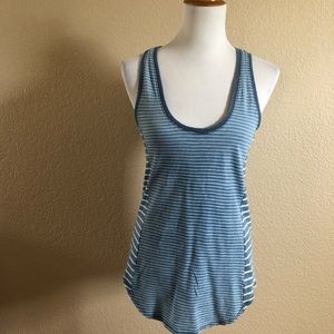 Three Dots Blue Striped Tank Top S NWOT